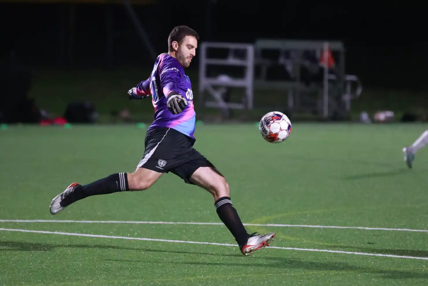 Alloy goalkeeper clearing the ball